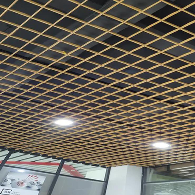 100x100 کاشی سقف فلزی مشبک فاصله سلول آلومینیومی دکوراسیون سقف ساختمان
