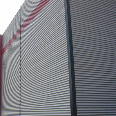 دیوار خارجی 800x800 پانل های آلومینیومی راه راه نقره ای خاکستری سوراخ 8 میلی متر