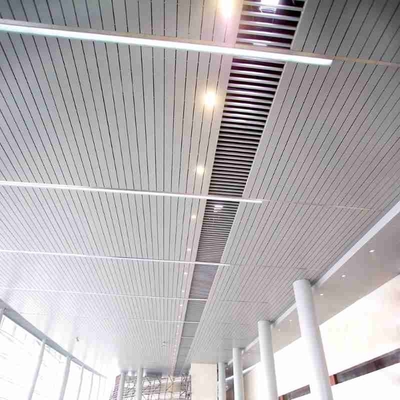پوشش پودری سقف فلزی آلومینیومی معلق بافل U شکل