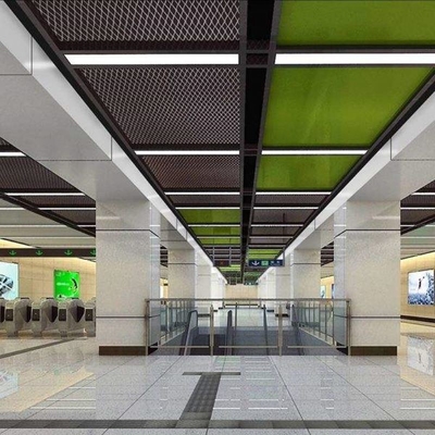 پانل سقف مشبک آلومینیومی لبه مربعی تزئین پانل مشبک فلزی منبسط شده