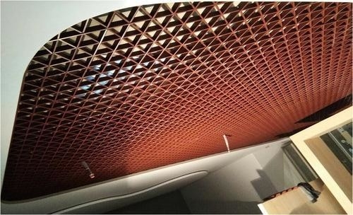 کاشی سقف فلزی رستوران 0.3mm-0.9mm سلول باز کاذب نسوز