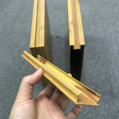 طراحی دانه چوب سقف فلزی آلومینیومی اکسترود شده جعبه بافل سقف