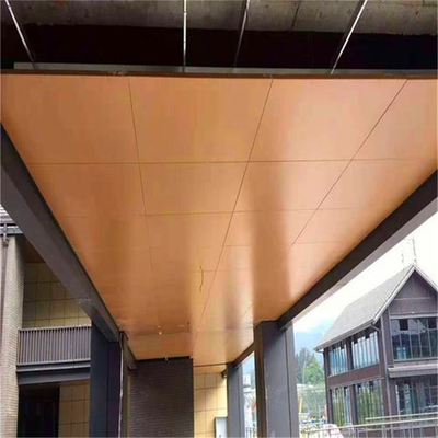 سقف فلزی آلومینیومی 600x600 چوبی رنگ سوراخ دار روی پانل سقف