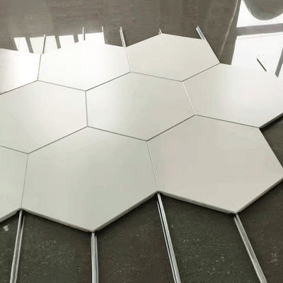 سقف فلزی آلومینیومی پانل های سقف شش گوشه ای 404mm Clip In