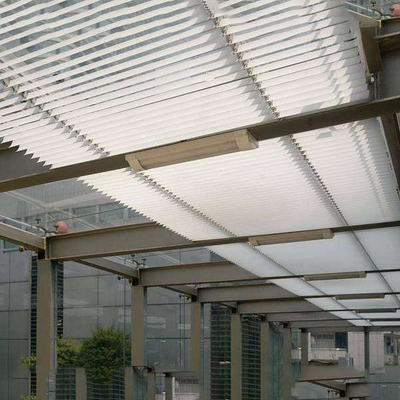 85 میلی متری آلومینیومی سان لوور تنفسی خارجی پرده های خورشیدی با پوشش پودری