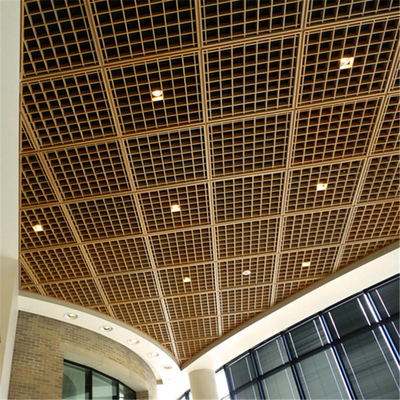 T Bar سقف فلزی آلومینیومی شبکه 100x100mm با انتقال حرارت قاب
