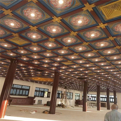 کاشی سقفی آلومینیومی مربع انتقال حرارت 900*900 تزئینی سقف معبد