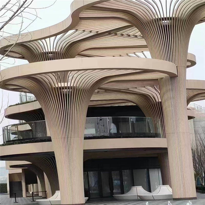 سقف بافل منحنی 2.0 میلی متری طرح سقف فلزی رنگی چوبی