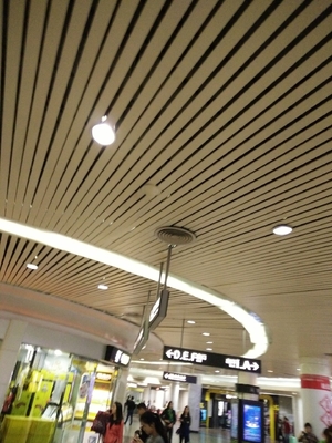 سقف C-Strip 150*3000*16mm آلومینیومی رنگی قابل تنظیم برای ایستگاه مترو