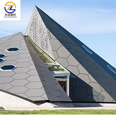 Custom Perforated Aluminum Curtain Wall With LED Lighting Perforated Aluminium Plate