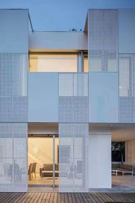 Blue Aluminum Railing C Shaped Metal Strip Ceiling White Sound Absorption